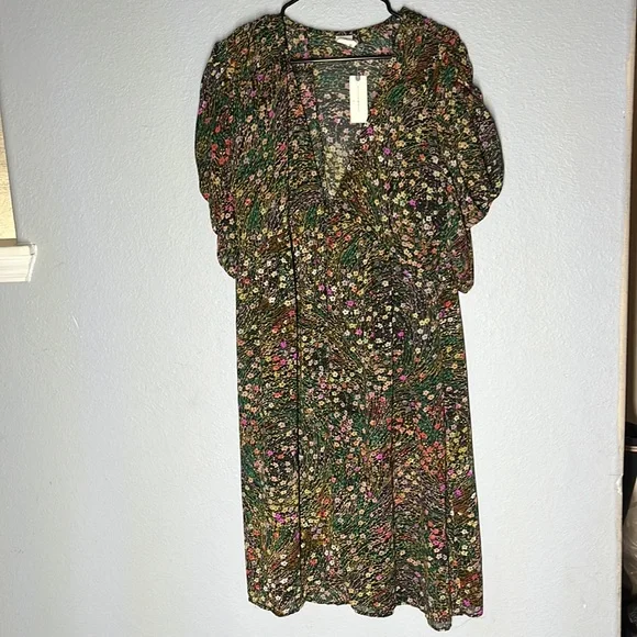Anthropologie Akemi + Kin sheer button down multicolor dress size Large - Picture 3 of 5